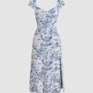 NWT Blue and White Floral Print Dress - Size S